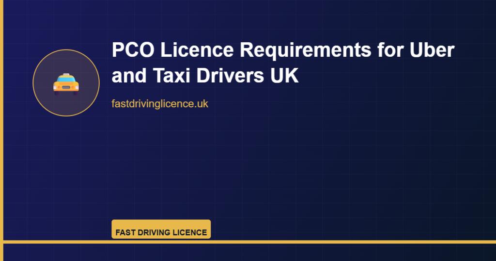 PCO licence application London - private hire taxi licence