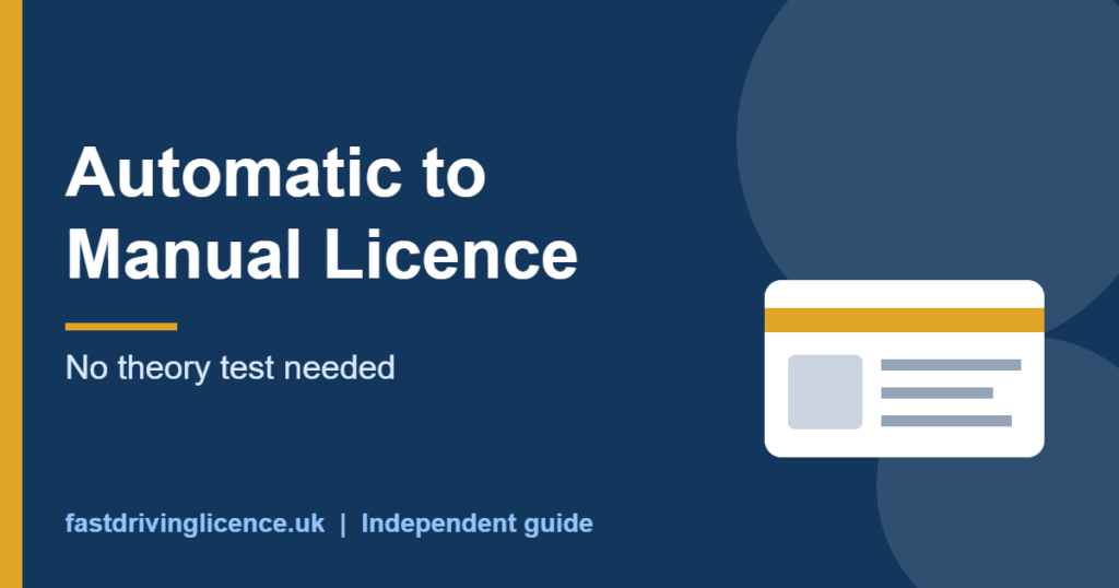 automatic to manual driving licence - automatic to manual licence guide illustration