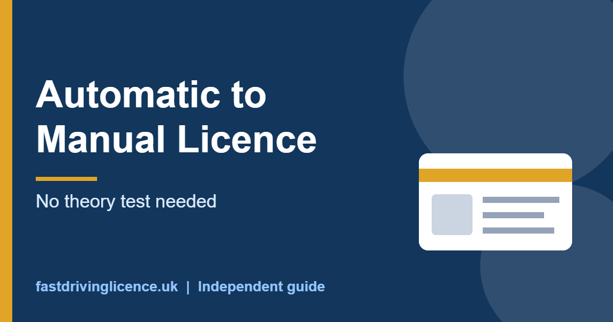 automatic to manual driving licence - automatic to manual licence guide illustration