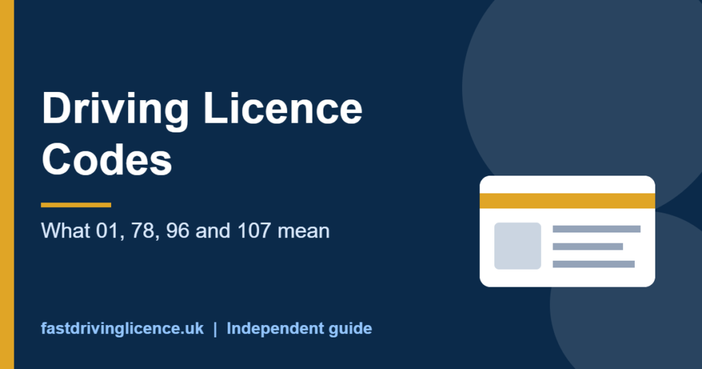 driving licence codes - driving licence codes guide illustration